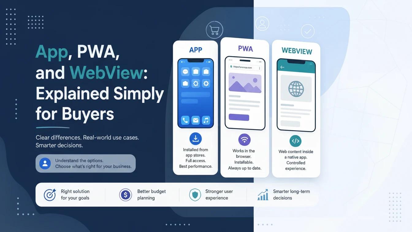 App, PWA, and WebView: Explained Simply for Buyers